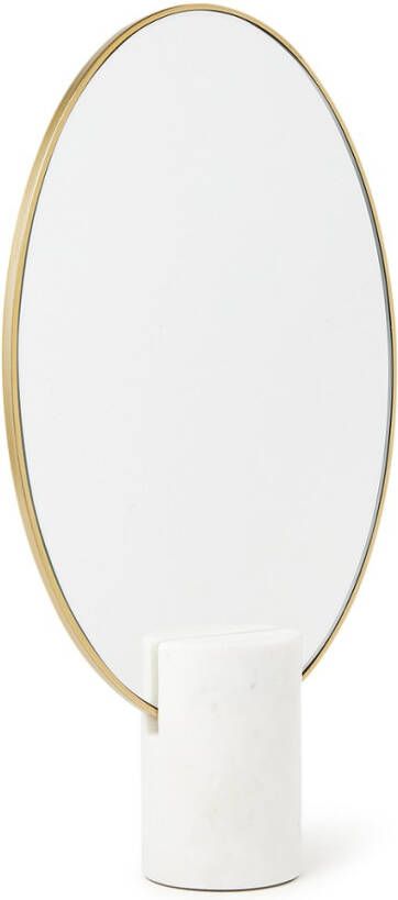 Pols Potten Mirror oval marble white tafelspiegel 29 x 20 cm