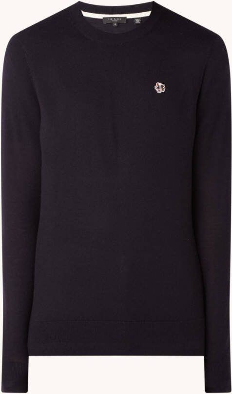 Ted Baker Cardiff fijngebreide pullover van wol met borduring