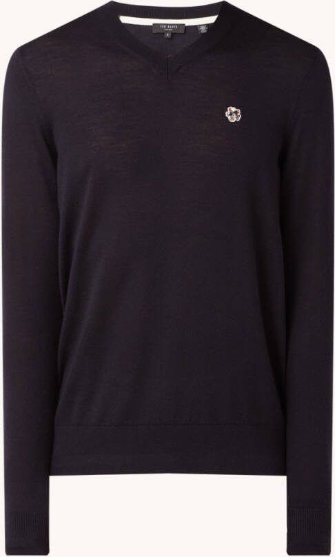 Ted Baker Kenton fijngebreide pullover van wol met borduring