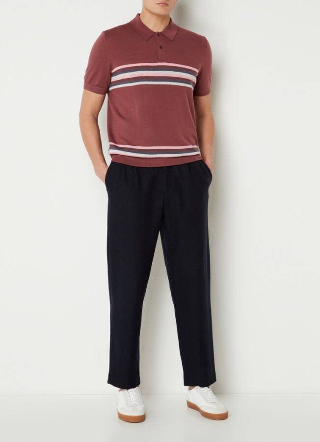 Ted Baker Pital fijngebreide regular fit polo van Merino wol met streepprint