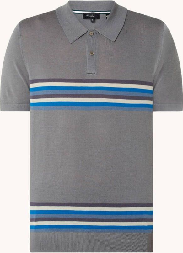 Ted Baker Pital fijngebreide regular fit polo van Merino wol met streepprint