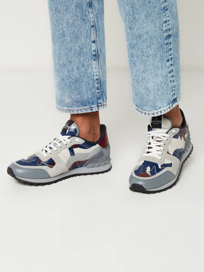 Valentino Rockrunner sneaker met suè, de en leren details
