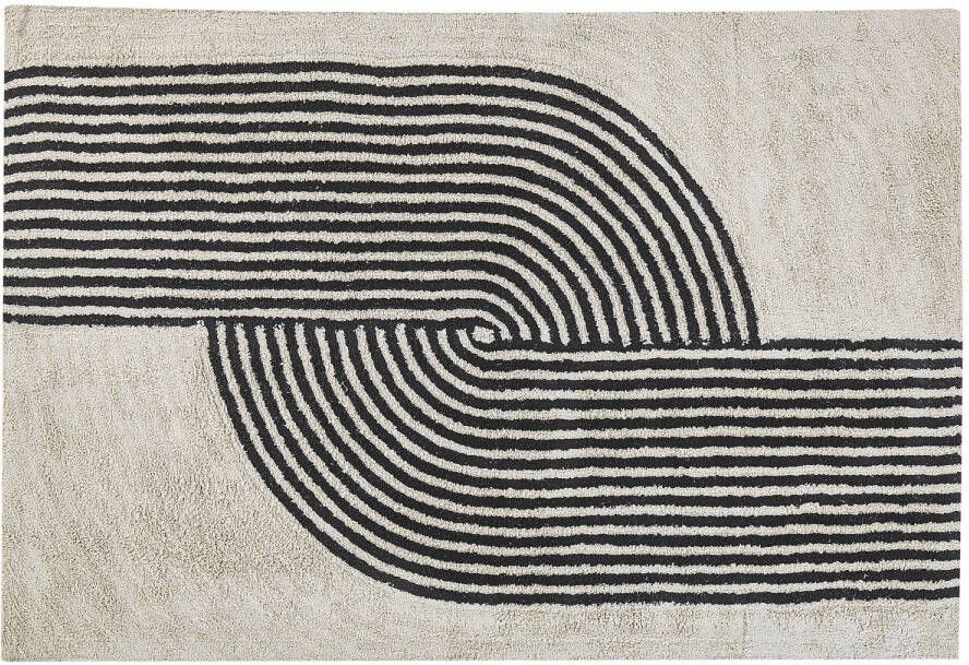 Beliani Bareli Laagpolig wit katoen