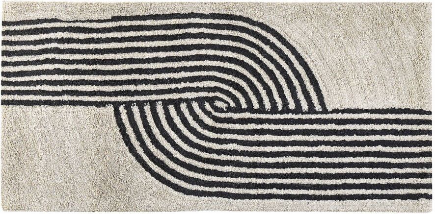 Beliani Bareli Laagpolig wit katoen