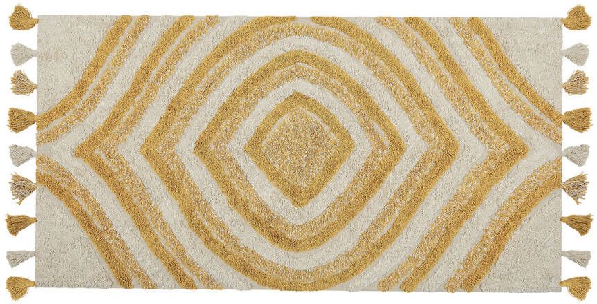 Beliani Bingol Laagpolig beige katoen