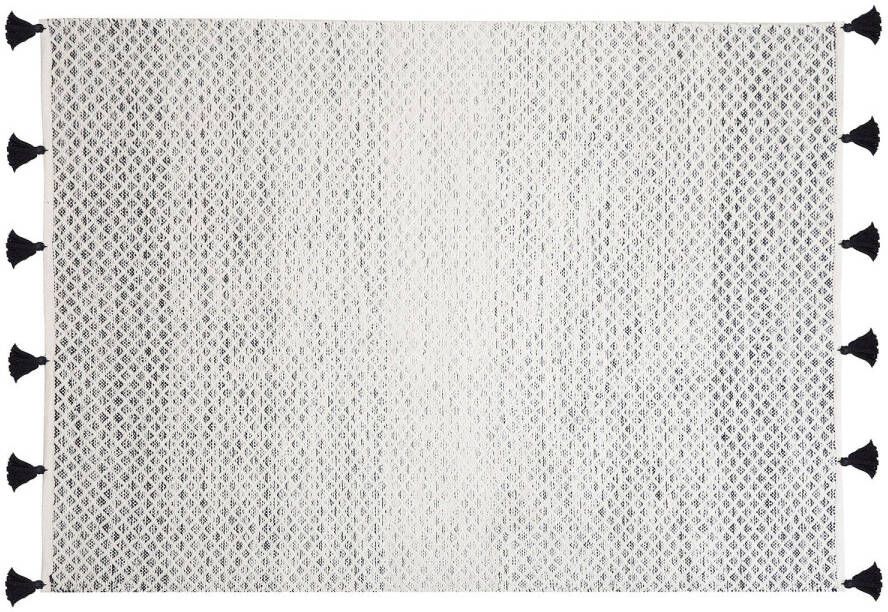 Beliani GEMLIK Vloerkleed Zwart Wol 80 x 150 cm