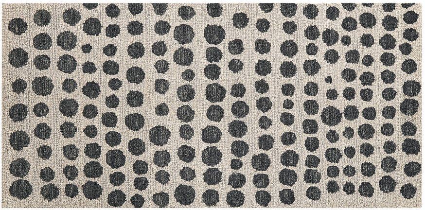 Beliani Havran Gevlochten zwart wol