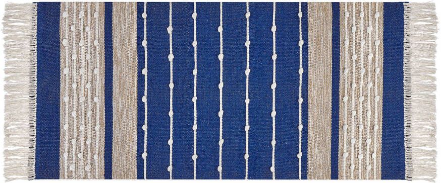 Beliani Kondhali Laagpolig blauw katoen