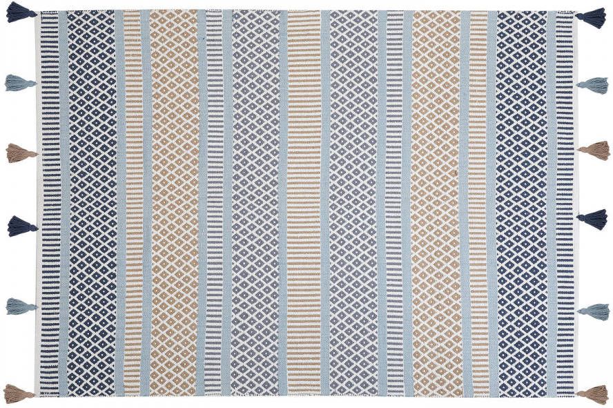 Beliani Marmara Laagpolig blauw katoen