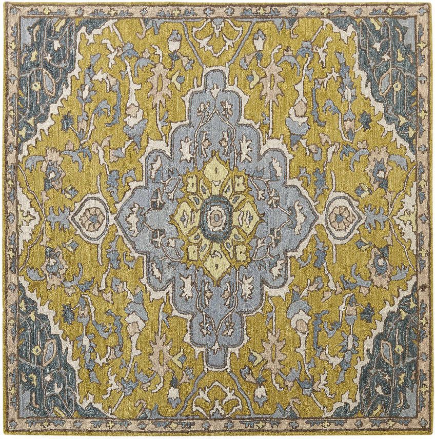 Beliani Mucur Laagpolig geel wol