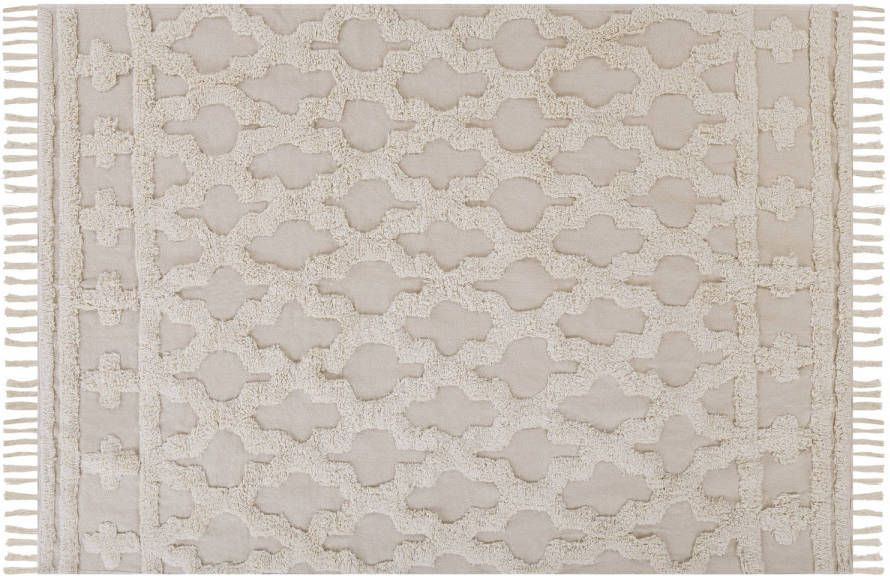 Beliani Suluova Laagpolig beige katoen