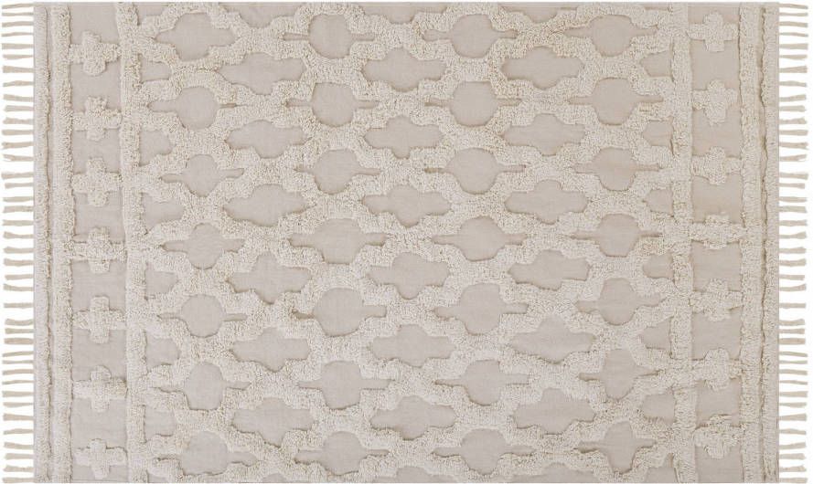 Beliani Suluova Laagpolig beige katoen