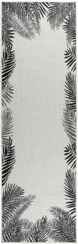 Eva Interior Buiten Loper Balkonkleed Leaf Zwart Dubbelzijdig - 80 X 250cm(M )