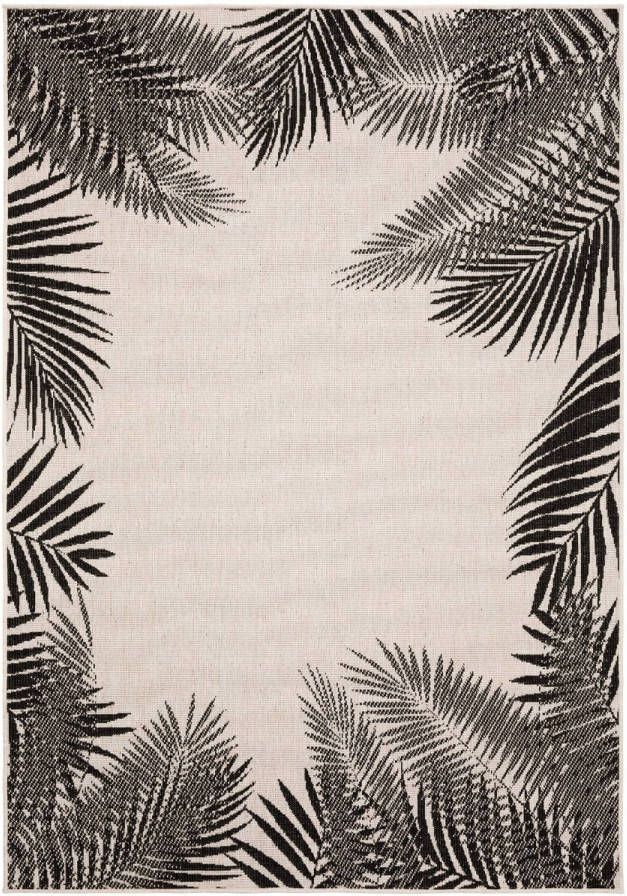 Eva Interior Buiten Vloerkleed Leaf Zwart Dubbelzijdig - 240 X 340 Cm(Xl )