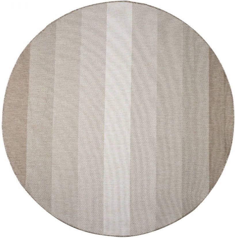 Eva Interior Rond Buitenkleed Boa Bruin/grijs Dubbelzijdig - 200 Ø (L )