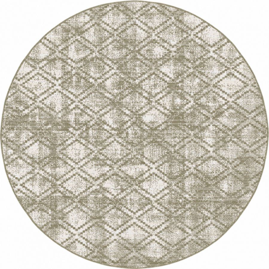 Eva Interior Rond Buitenkleed Frost Bruin/grijs Dubbelzijdig - 200 Cm