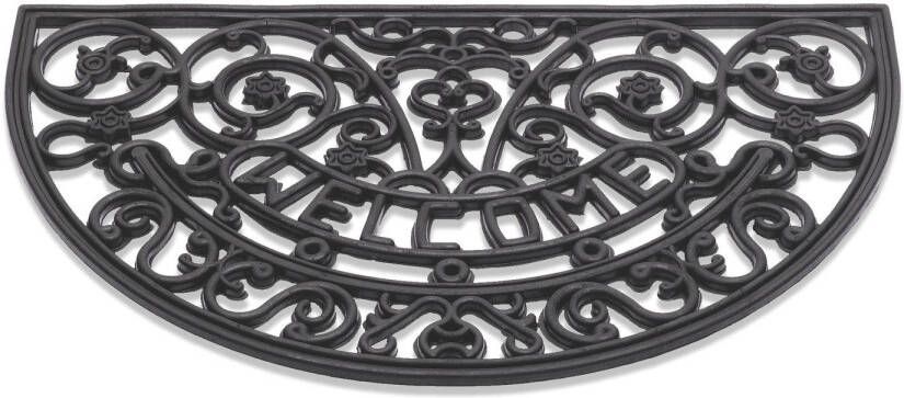 Hamat Rubbermat Halfrond Deurmat 45x75 cm Zwart