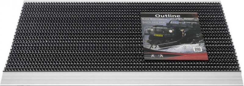 Hamat Borstelmat Outline Deurmat 50x80 cm Zwart