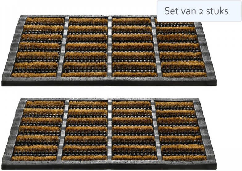 Hamat Set Van 2 Stuks Deurmat/Rubbermat Mudbuster 40x60cm