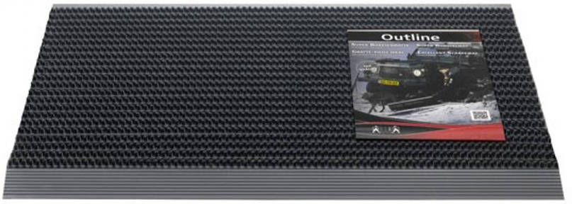 Warentuin Borstelmat Outline 50x80 Zwart