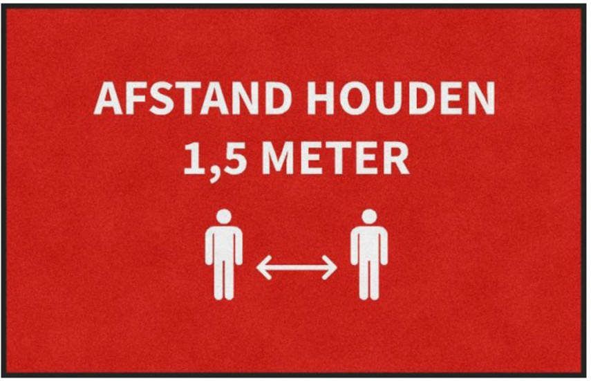 iBuy24 Deurmat &apos, Afstand Houden&apos, Anderhalve Meter 115x180 Cm