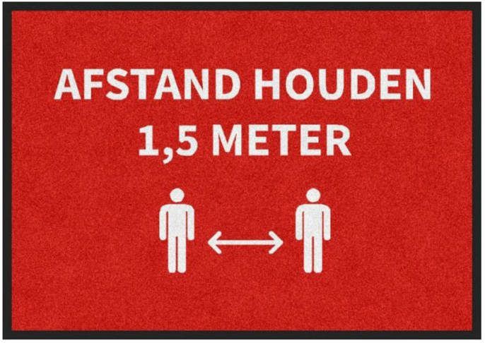 iBuy24 Deurmat &apos, Afstand Houden&apos, Anderhalve Meter 60x85 Cm
