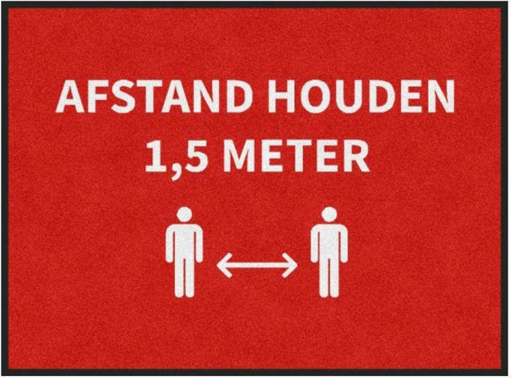 iBuy24 Deurmat &apos, Afstand Houden&apos, Anderhalve Meter 85x115 Cm