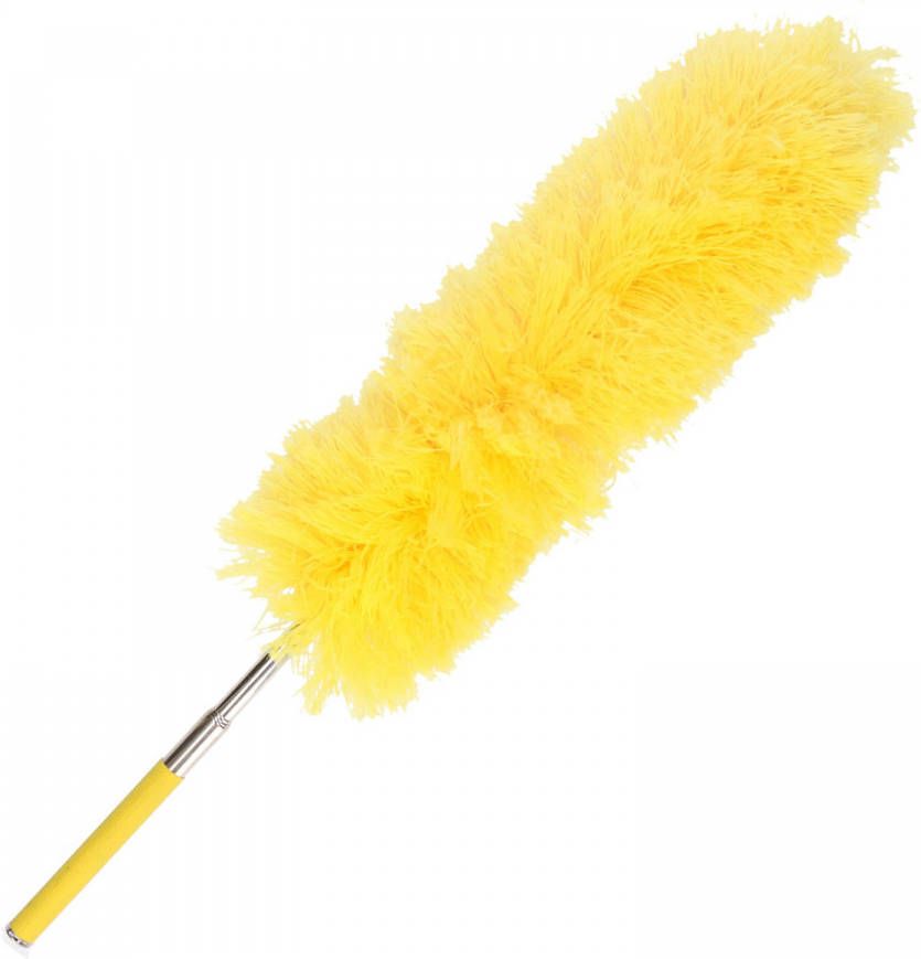 Lifetime Stof/spinnenwebben Huis/slaapkamer Plumeau Telescopisch Geel 59 125 Cm Plumeaus