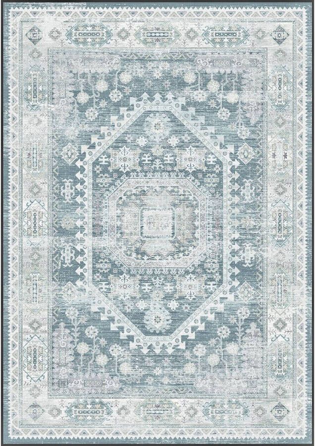 Lizzely Garden & Living Vloerkleed Vintage 200x300cm Wit Blauw Perzisch Oosters Tapijt