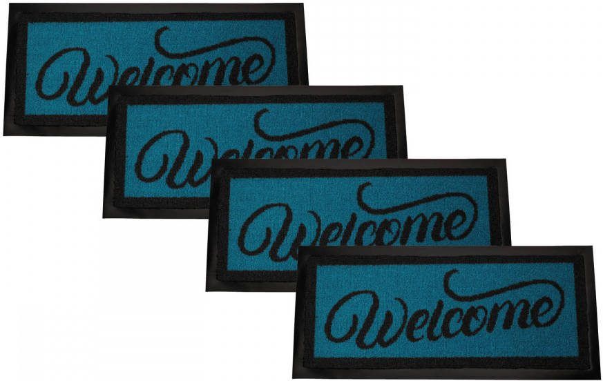 Merkloos Deurmat Jack&apos, s Door 4 Stuks 25x60cm Binnen Droogloopmat Mozaiek