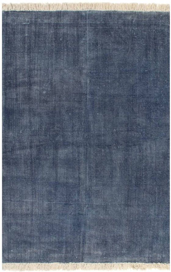 VidaXL Kelim Vloerkleed 120x180 Cm Katoen Blauw