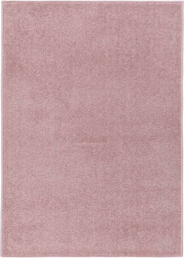 VIDAXL Vloerkleed kortpolig 240x340 cm roze
