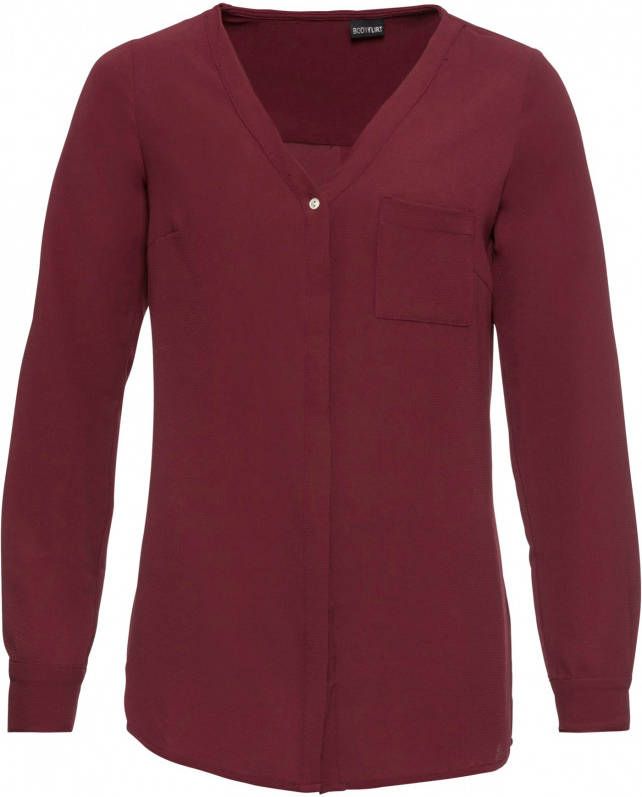 BODYFLIRT Blouse met lange mouwen, ahornrood