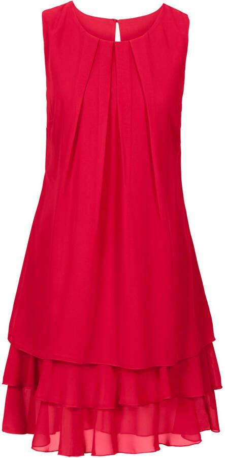 BODYFLIRT Chiffonjurk, rood, 100% polyester