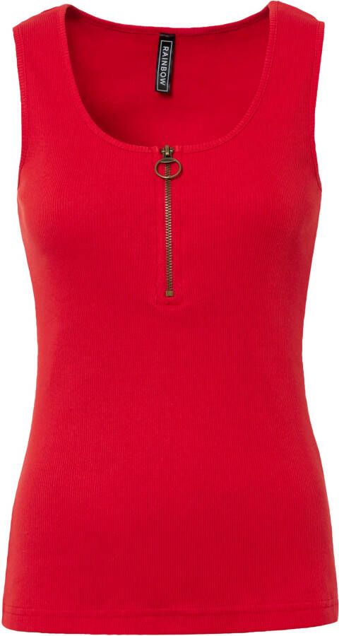 bonprix Geribde top met ritssluiting