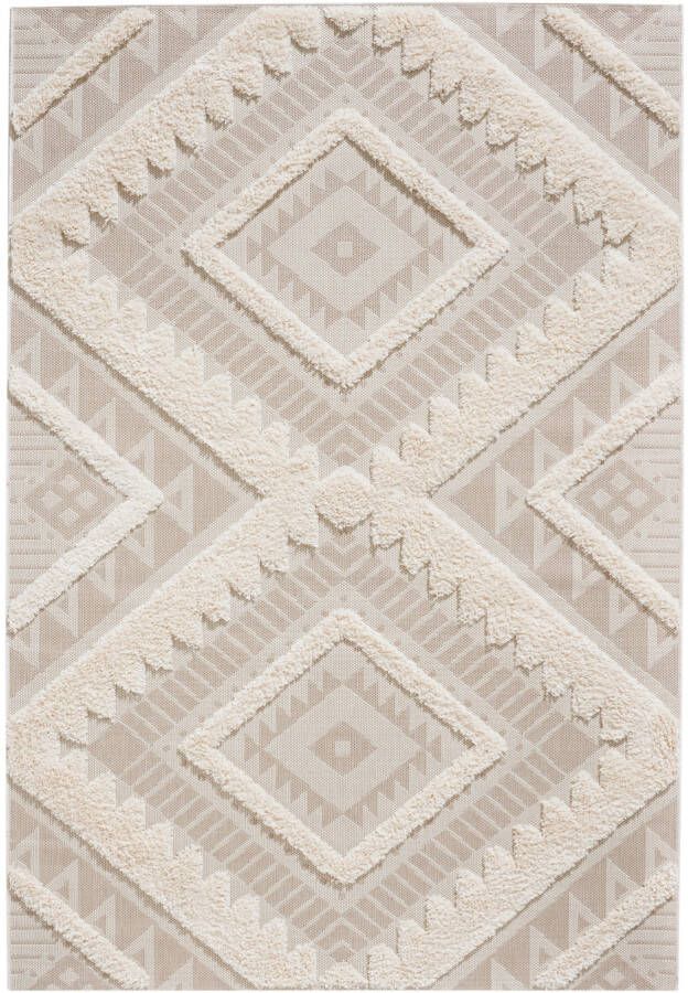 bonprix Hoogpolig binnen en buitenkleed met plastisch patroon