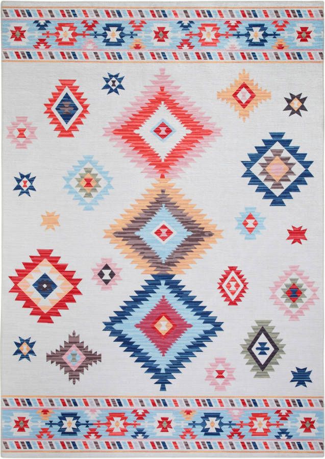 bonprix Vloerkleed met kleurrijk rombuspatroon