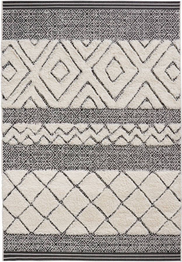 bonprix Hoogpolig binnen en buitenkleed met plastisch patroon