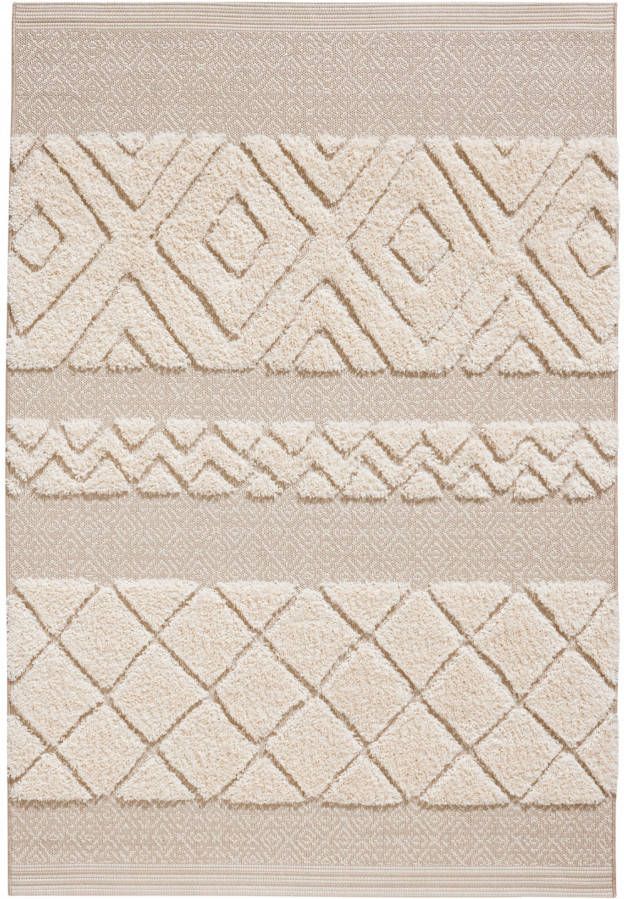 bonprix Hoogpolig binnen en buitenkleed met plastisch patroon