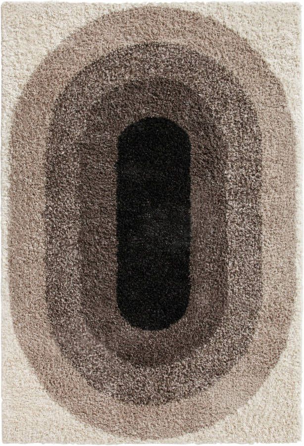 bonprix Hoogpolig vloerkleed met ovaal patroon