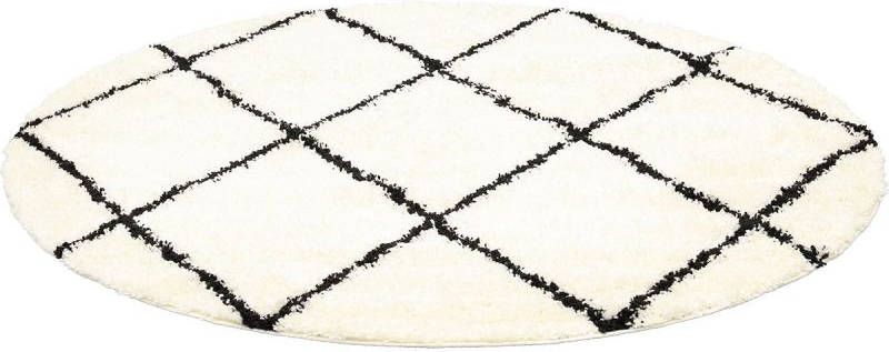 Budget Home Store Vloerkleed Emy rond creme/zwart 160