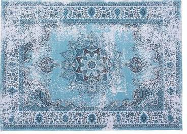 Beliani Almus Laagpolig blauw katoen