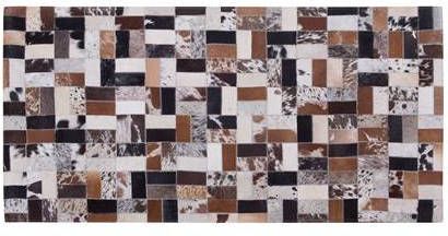 Beliani Cesme Vloerkleed Koeiehuid Leer 80 X 150 Cm