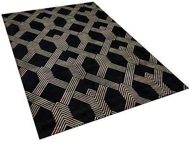 Beliani Vekse Vloerkleed zwart viscose