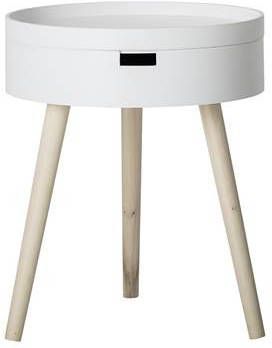 Bloomingville Sidetable Tapa Wit Pijnboom ø38 47cm.H