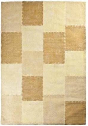 By-Boo Furnilux vloerkleed 'Patchwork Mono' 160 x 230cm, kleur geel