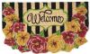 Clayre & Eef Deurmat 75x45 cm Rood Geel Kokosvezel Pvc Bloemen Welcome online kopen