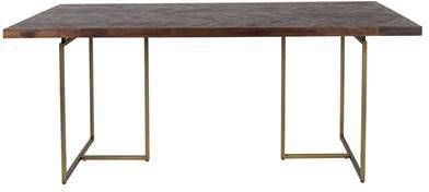 Dutchbone Eettafel 'Class' Antique Brass, 220 x 90cm
