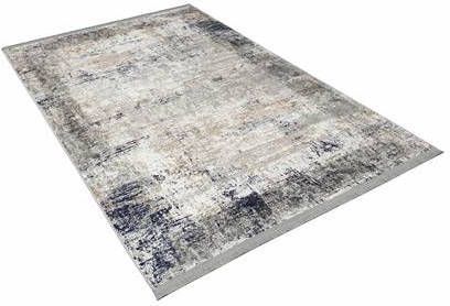 FlyCarpets Adrasos Vintage Donkerblauw Vloerkleed Lijstmotief