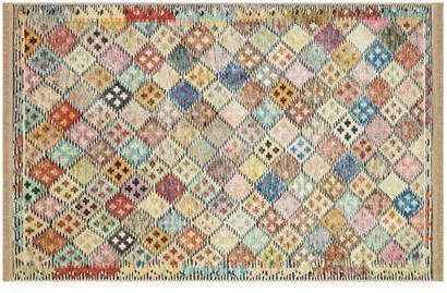 FlyCarpets Adrasos Vintage Multi Vloerkleed Geblokt